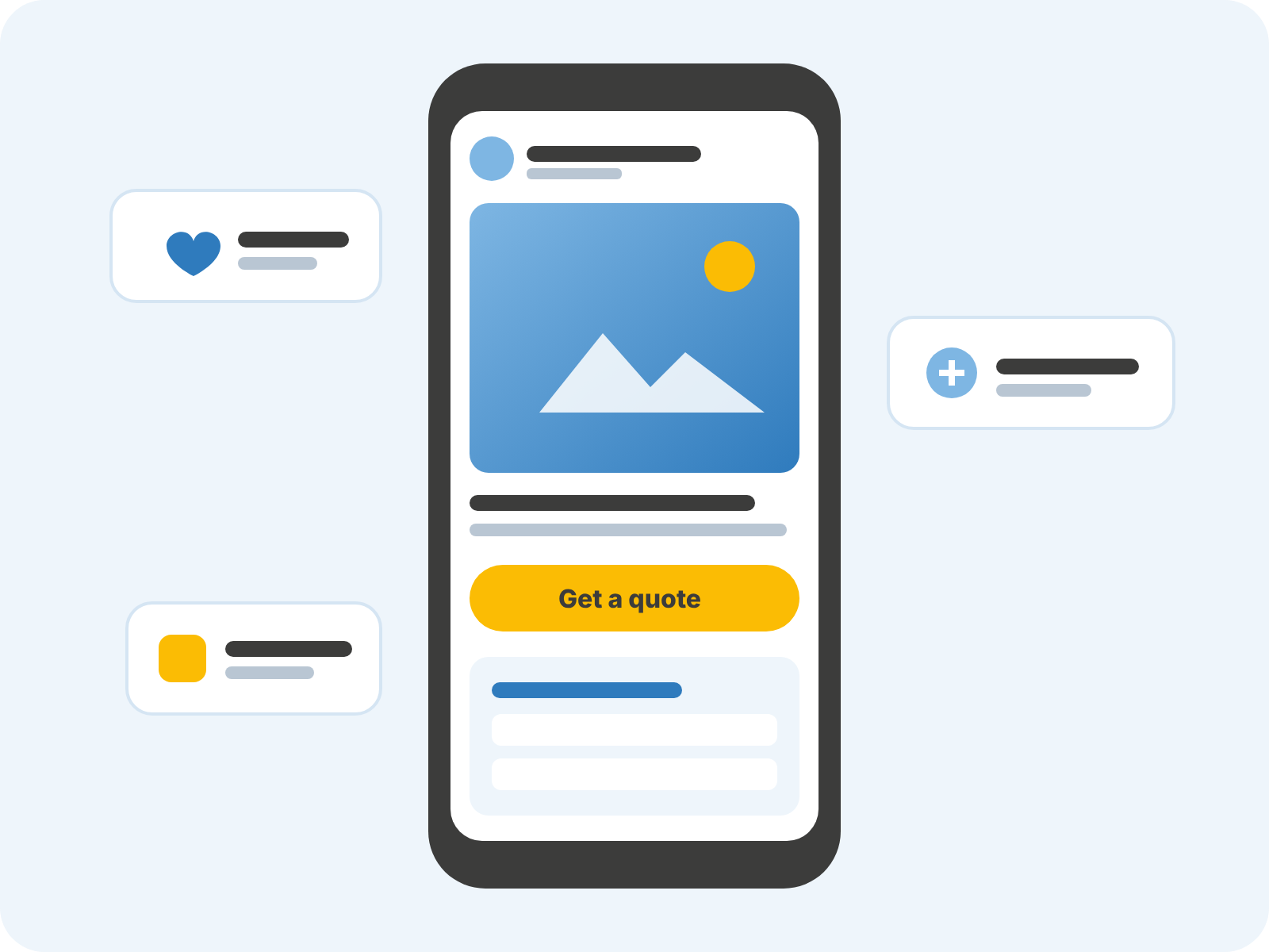 Illustration: a social media ad on a phone with a lead form